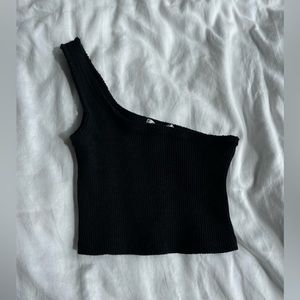 Black one shoulder top